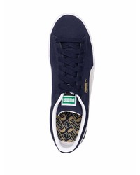 Baskets basses en daim bleu marine et blanc Puma