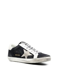 Baskets basses en daim bleu marine et blanc Golden Goose