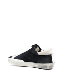 Baskets basses en daim bleu marine et blanc Golden Goose