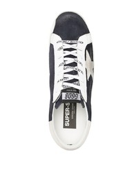 Baskets basses en daim bleu marine et blanc Golden Goose