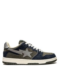 Baskets basses en daim bleu marine A Bathing Ape