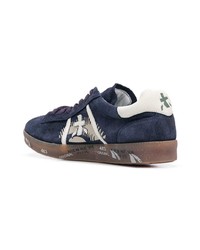 Baskets basses en daim bleu marine White Premiata