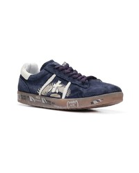 Baskets basses en daim bleu marine White Premiata