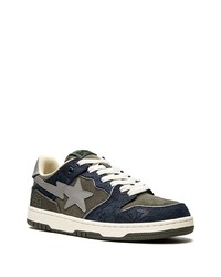 Baskets basses en daim bleu marine A Bathing Ape