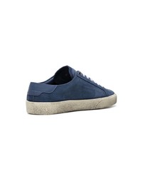 Baskets basses en daim bleu marine Saint Laurent