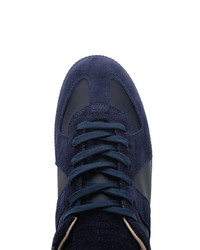 Baskets basses en daim bleu marine Maison Margiela