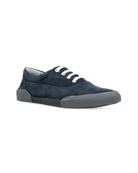 Baskets basses en daim bleu marine Lanvin