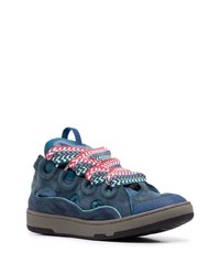 Baskets basses en daim bleu marine Lanvin