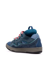 Baskets basses en daim bleu marine Lanvin