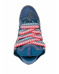 Baskets basses en daim bleu marine Lanvin