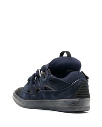 Baskets basses en daim bleu marine Lanvin