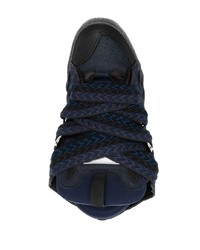 Baskets basses en daim bleu marine Lanvin