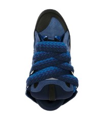 Baskets basses en daim bleu marine Lanvin