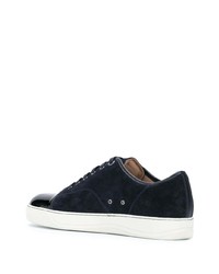 Baskets basses en daim bleu marine Lanvin