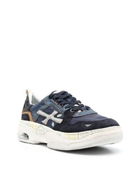 Baskets basses en daim bleu marine Premiata