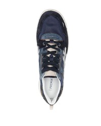 Baskets basses en daim bleu marine Premiata