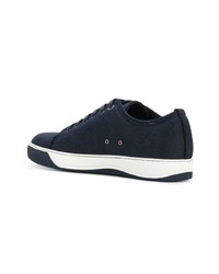 Baskets basses en daim bleu marine Lanvin