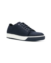 Baskets basses en daim bleu marine Lanvin