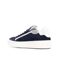 Baskets basses en daim bleu marine Salvatore Ferragamo