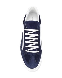 Baskets basses en daim bleu marine Salvatore Ferragamo