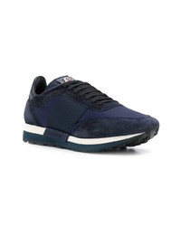 Baskets basses en daim bleu marine Moncler