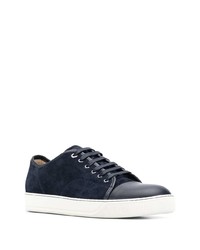 Baskets basses en daim bleu marine Lanvin