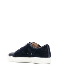 Baskets basses en daim bleu marine Lanvin