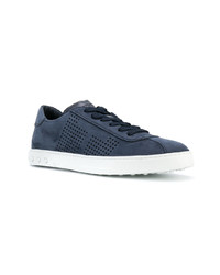 Baskets basses en daim bleu marine Tod's