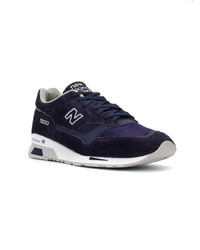 Baskets basses en daim bleu marine New Balance