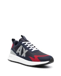 Baskets basses en daim bleu marine Armani Exchange