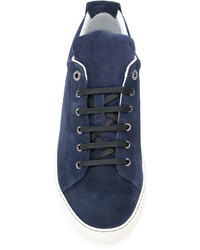 Baskets basses en daim bleu marine Lanvin