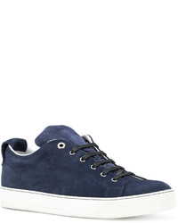 Baskets basses en daim bleu marine Lanvin