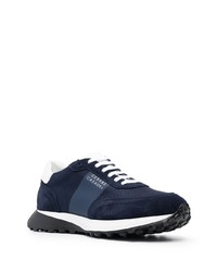 Baskets basses en daim bleu marine Casadei