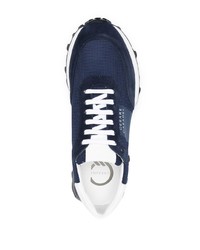 Baskets basses en daim bleu marine Casadei