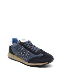 Baskets basses en daim bleu marine Premiata