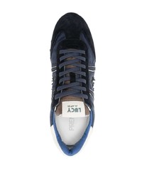 Baskets basses en daim bleu marine Premiata