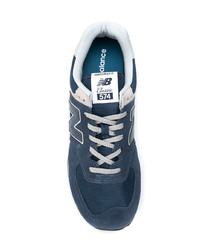 Baskets basses en daim bleu marine New Balance