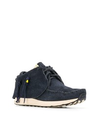 Baskets basses en daim bleu marine VISVIM