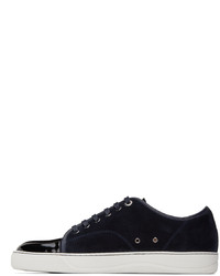 Baskets basses en daim bleu marine Lanvin