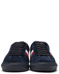 Baskets basses en daim bleu marine Moncler