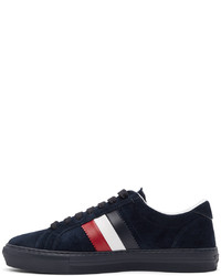 Baskets basses en daim bleu marine Moncler