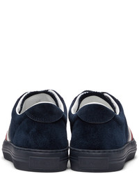 Baskets basses en daim bleu marine Moncler