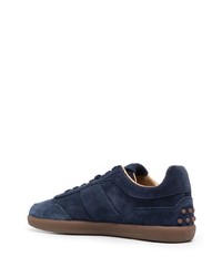 Baskets basses en daim bleu marine Tod's