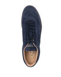 Baskets basses en daim bleu marine Tod's