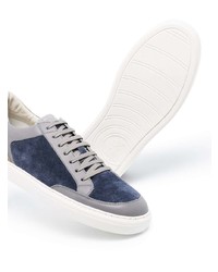 Baskets basses en daim bleu marine Brunello Cucinelli