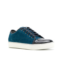 Baskets basses en daim bleu marine Lanvin