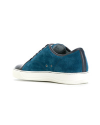 Baskets basses en daim bleu marine Lanvin