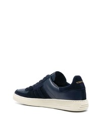 Baskets basses en daim bleu marine Tom Ford