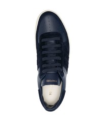 Baskets basses en daim bleu marine Tom Ford