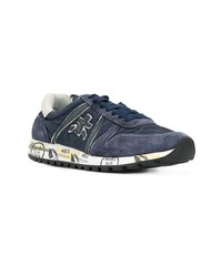 Baskets basses en daim bleu marine Premiata